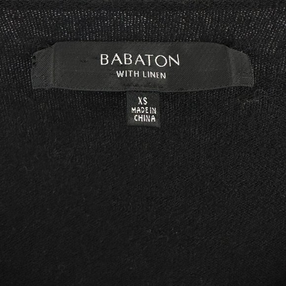 Babaton Black "Erin" Linen & Wool Blend V-Neck Relaxed Fit Sweater sz XS - Picture 4 of 9